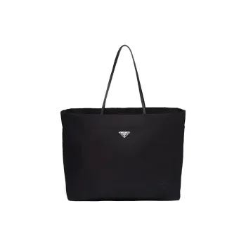 PRADA Recycled Nylon Tote Bag Shopping Bag Handbag Shoulder Bag Large Size Unisex Black