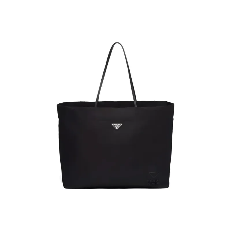 PRADA Recycled Nylon Tote Bag Shopping Bag Handbag Shoulder Bag Large Size Unisex Black-0