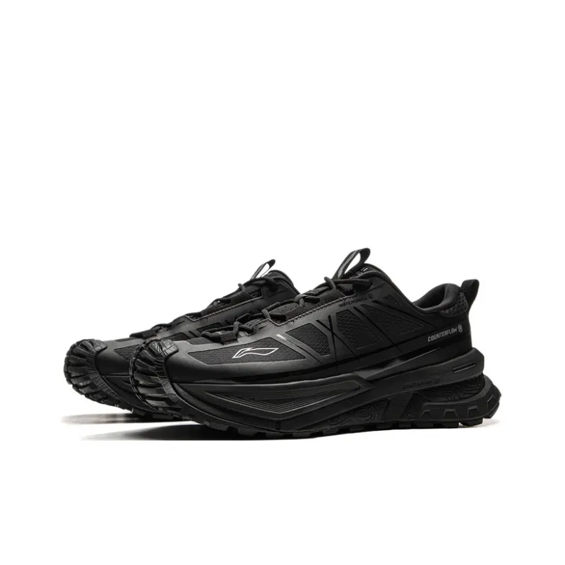 LiNing CF Su Xingchuan Cushioning Rebound Abrasion Resistant Waterproof Low Top Outdoor Hiking Shoes Unisex Black-2