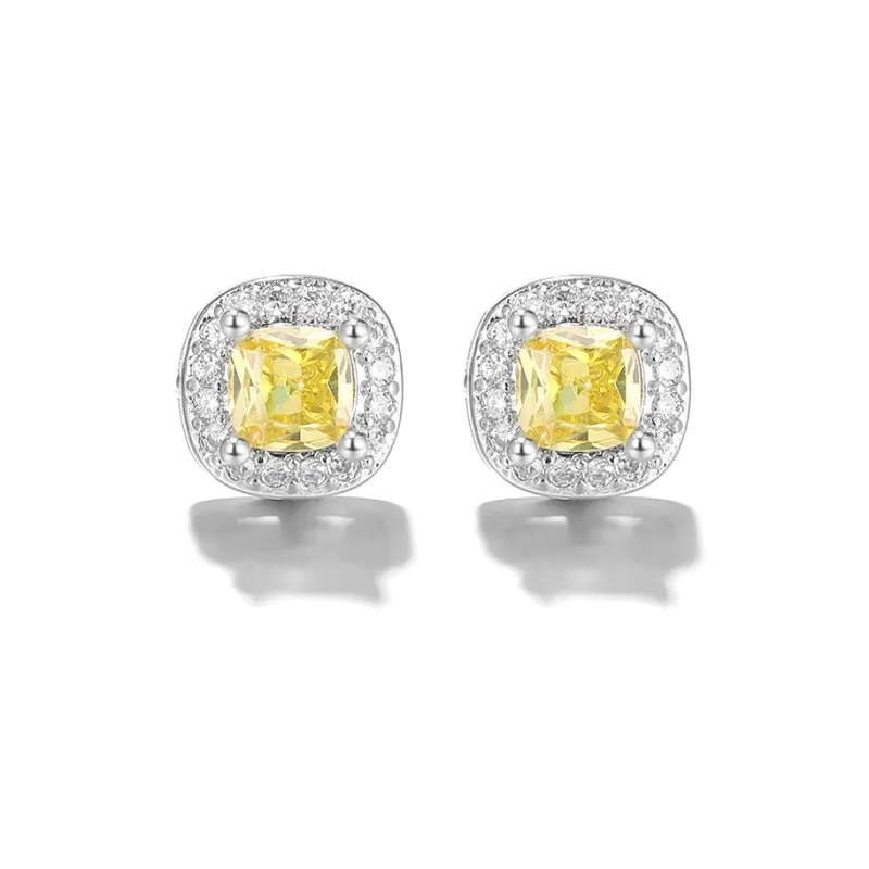 Clect Synthetic Cubic Zirconia Stud Earrings Women's-0