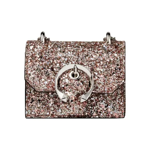 Jimmy Choo Glitter Fabric Small Square Bag Crossbody Bag Shoulder Bag Mini Women's Pink