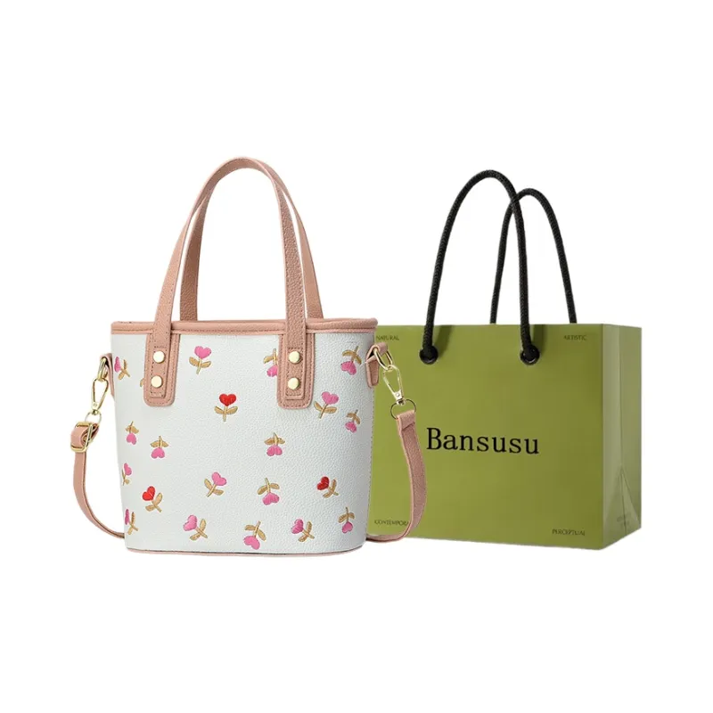 Bansusu PU Shoulder Bag, Crossbody Bag, Handbag Women's Blue/Pink/Rose Red/Black/Maroon-4