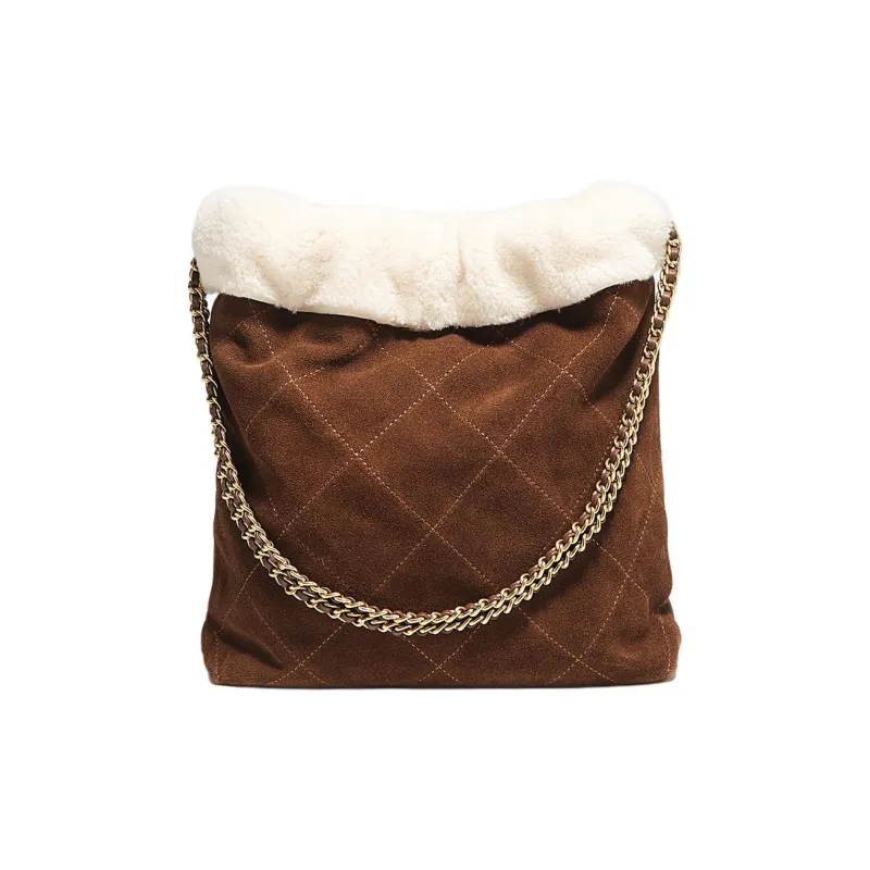Marino Orlandi Cow Leather Shoulder Bag Regular Women's Coffee/Brown & Ecru-2