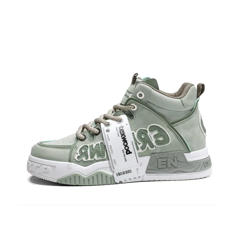 TEXWOOD Coverage Slip-Resistant Cushioning Wear-Resistant Height Increasing High-Top Skateboard Shoes Men's-13