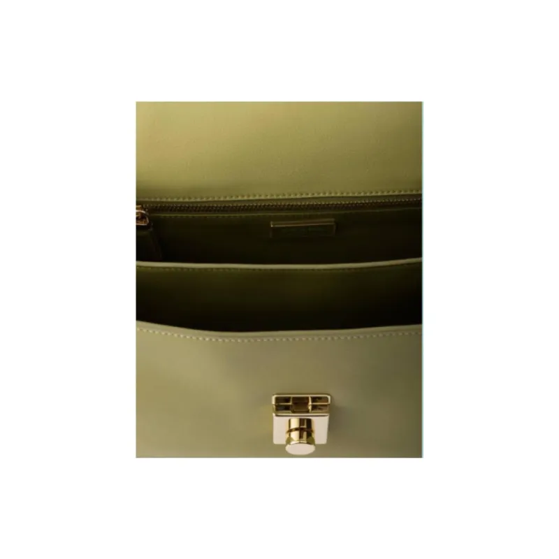 PRADA Soft Sound Cow Leather Portable Crossbody Bag, Shoulder Bag Medium Size Women's Light Grass Green-5