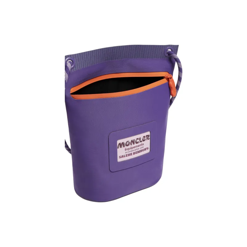 Moncler Elastic Fabric Crossbody Bag Shoulder Bag Small Size Unisex Purple-3