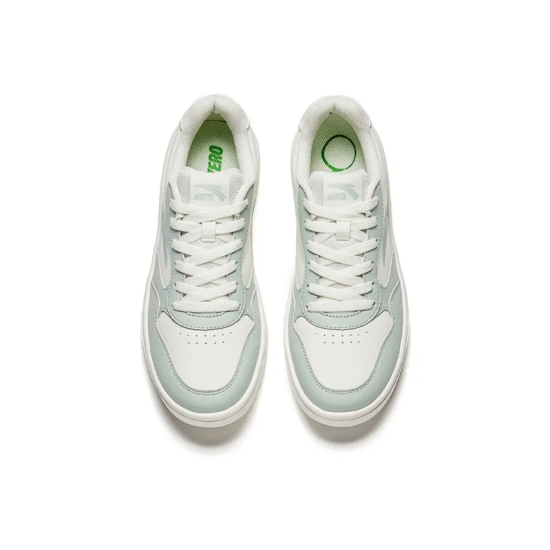Anta Anti-Slip Wear-Resistant Low-Top Skateboard Shoes Women's White Blue-2