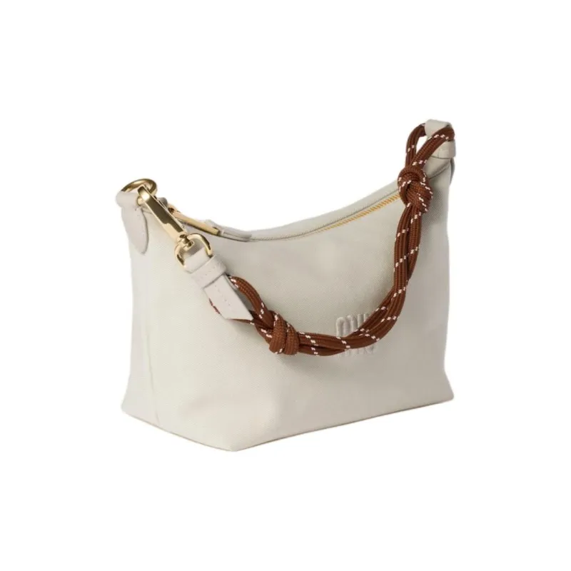 MIU MIU Cotton Handbag Women's White-1