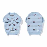 Bowknot Jacquard Cardigan-Blue XS