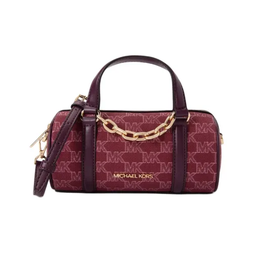 MICHAEL KORS Fabric+Artificial Leather Handbag, Crossbody Bag Small Size Women's Dark Purple Red