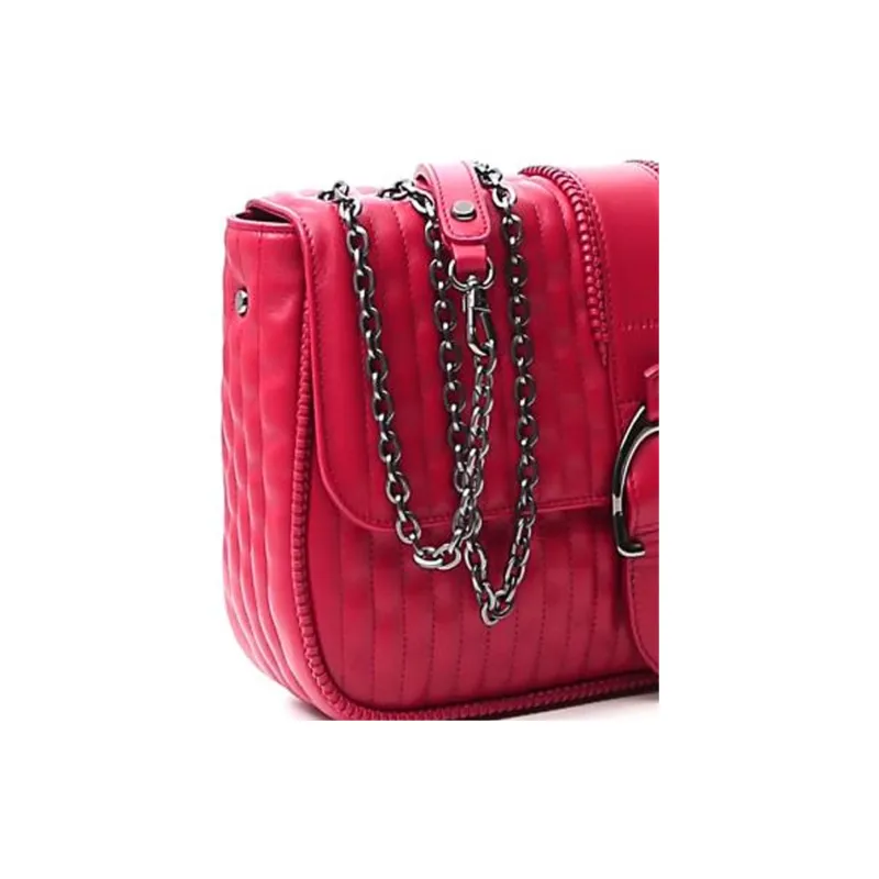LONGCHAMP Amazone Leather Shoulder Bag Women's Red-3