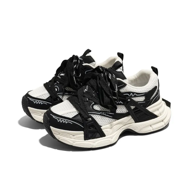 RENBEN Breathable Lightweight Height Increasing Low-Top Chunky Sneakers Women's-7