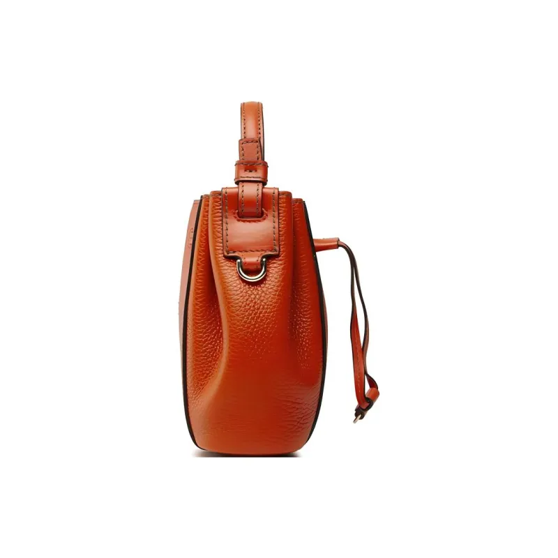 Furla Miastella Soft Leather Shoulder Bag, Crossbody Bag, Handbag Mini Women's Orange-2