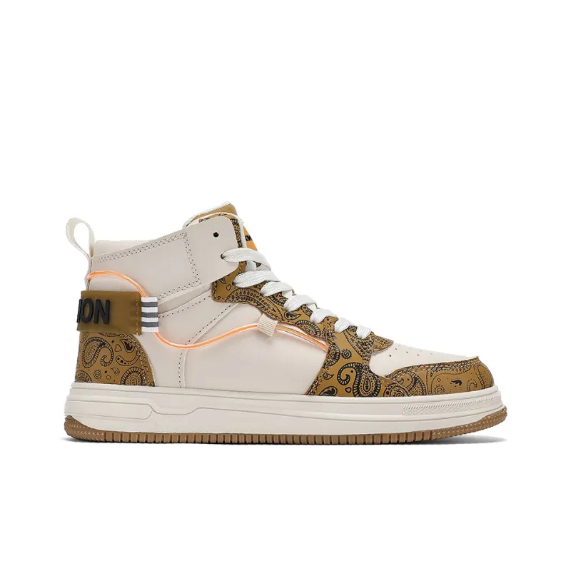 TEXWOOD Chinese Style Blue And White Porcelain Collection High Top Skateboard Shoes Men's-11