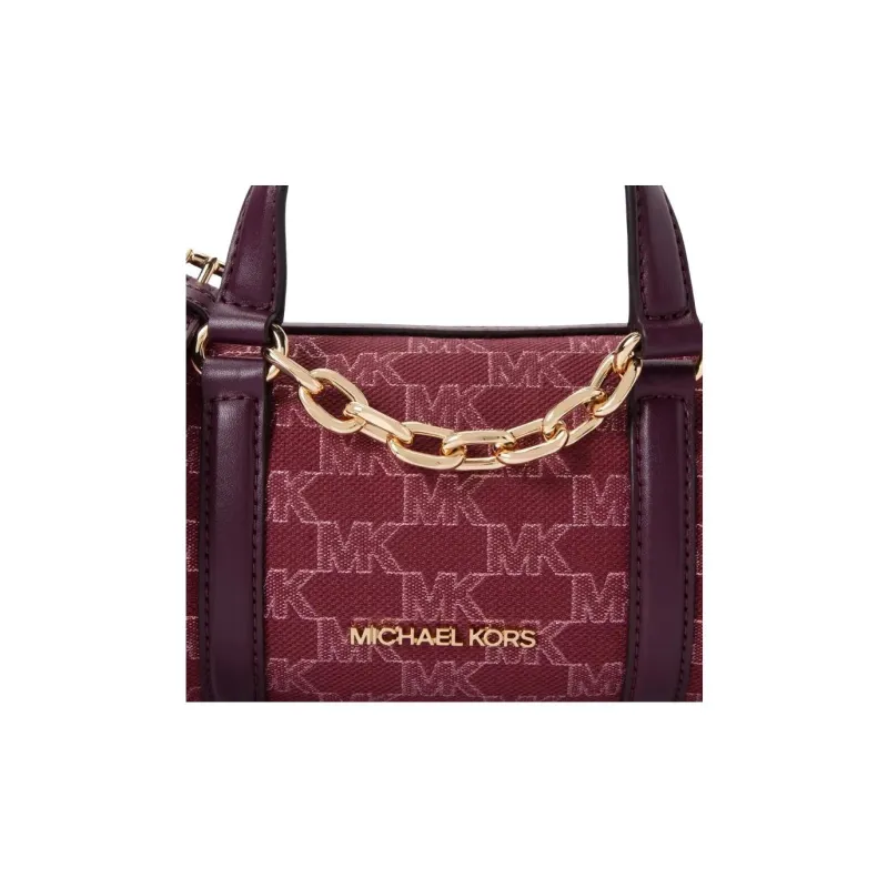 MICHAEL KORS Fabric+Artificial Leather Handbag, Crossbody Bag Small Size Women's Dark Purple Red-5