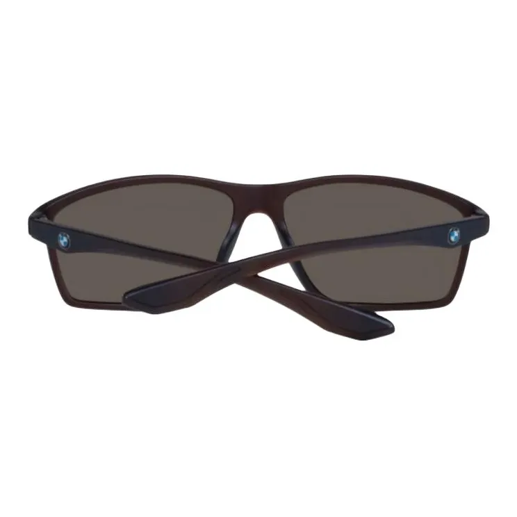 BMW Plastic Rectangular Sunglasses Men's Brown-2