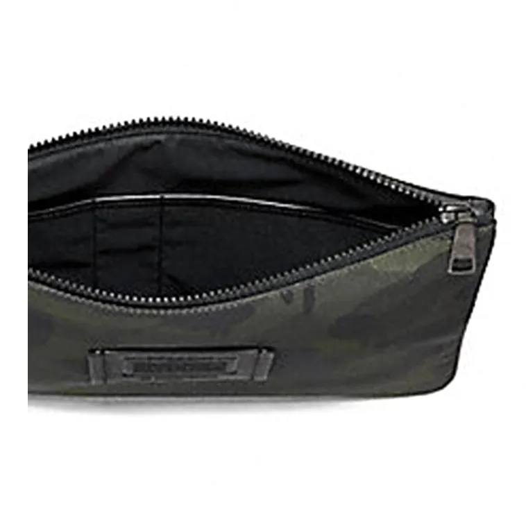 COACH Pouch Nylon Handheld Zip Closure Envelope Bag Men's Camouflage Jasper-4