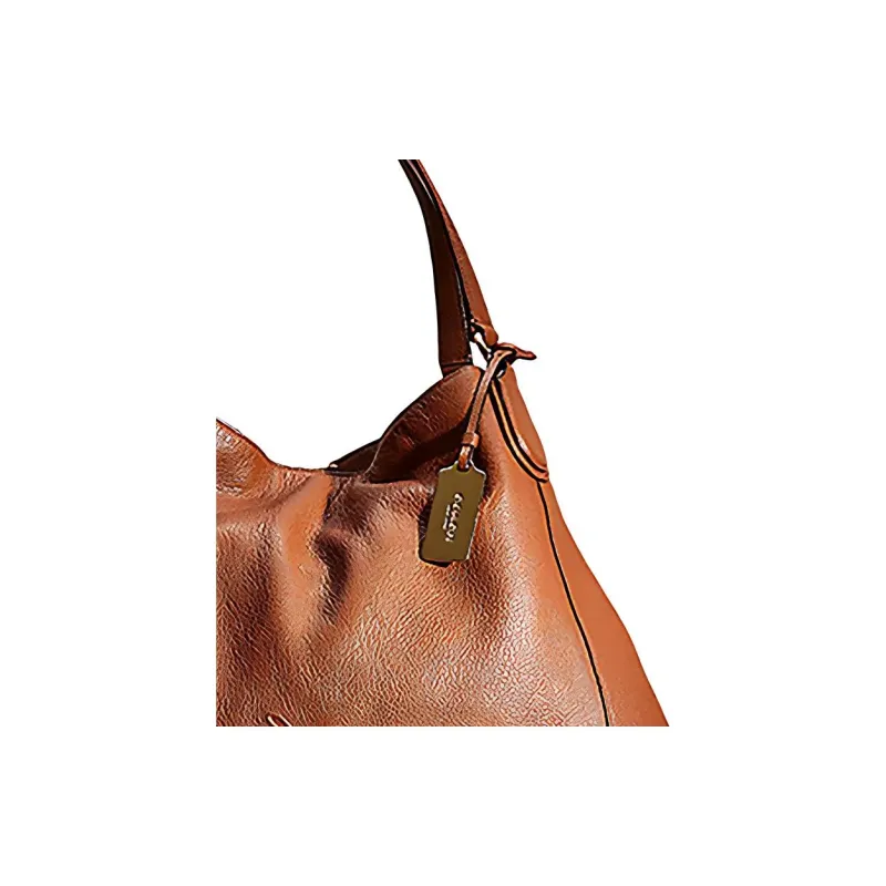 COACH Edie Pebbled Leather One Shoulder Handbags Large Size Women's Saddle Color-2