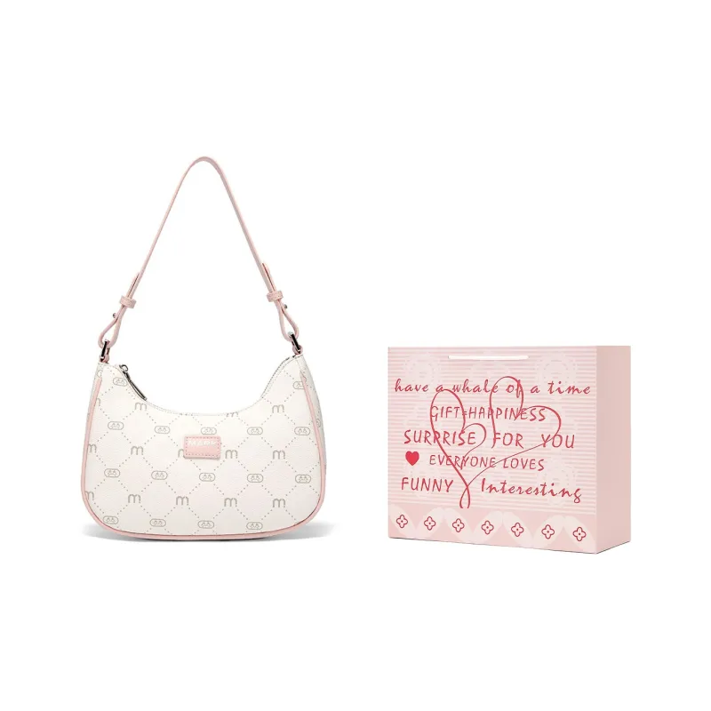 FAIRWHALE Synthetic Leather Shoulder Bag Women's Cherry Blossom Pink-4