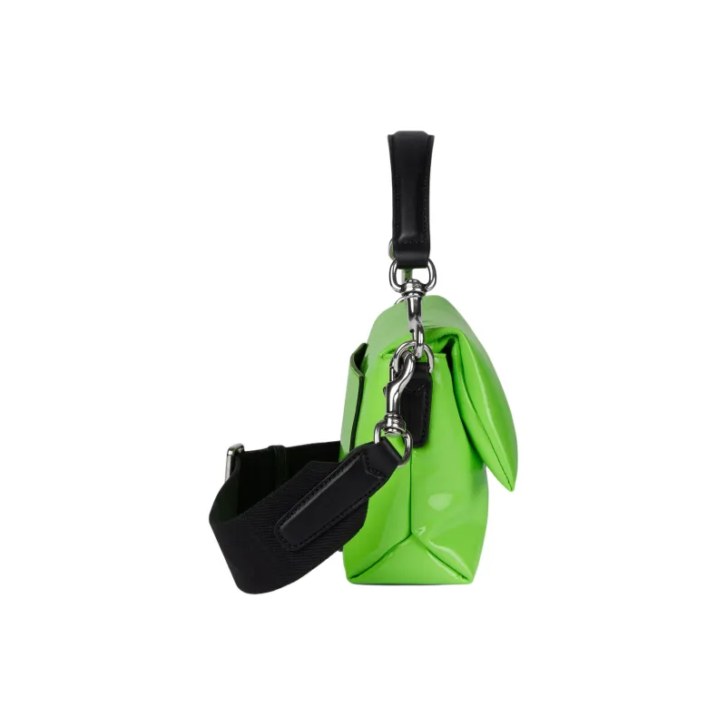 GUCCI Patent Leather One Shoulder Handbag Trumpets Women's Bright Green-2