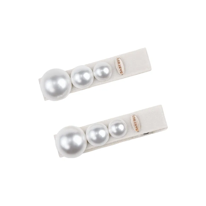 BABYBEI One Button Minimalist Style Versatile Black Beige Hair Clips Women's-4