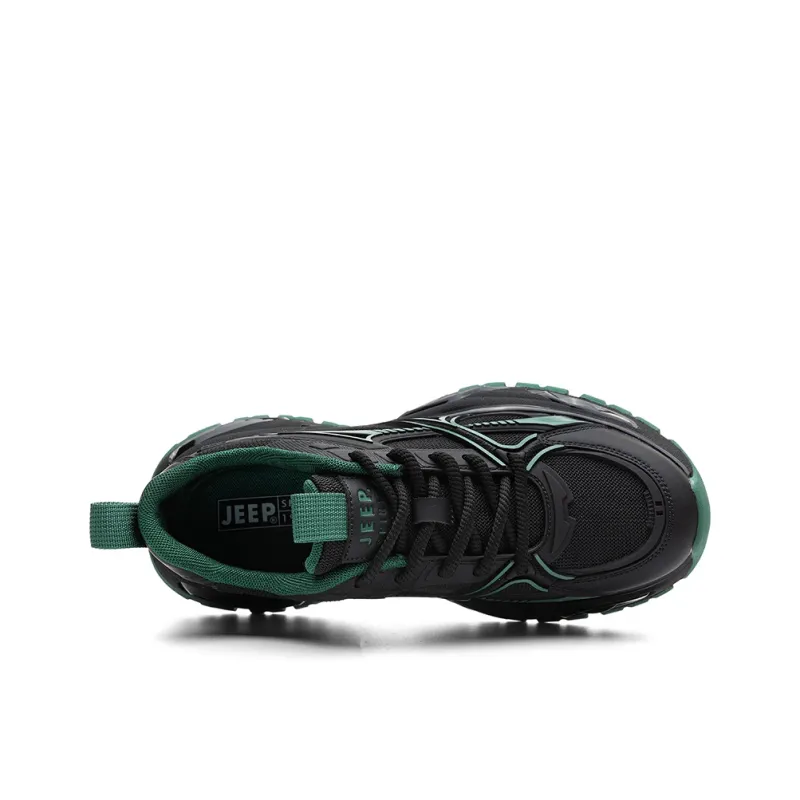 JEEP SPIRIT Anti Slip Wear Resistant Breathable Height Increasing Low Top Chunky Sneakers Men's Bamboo Leaf Green-3