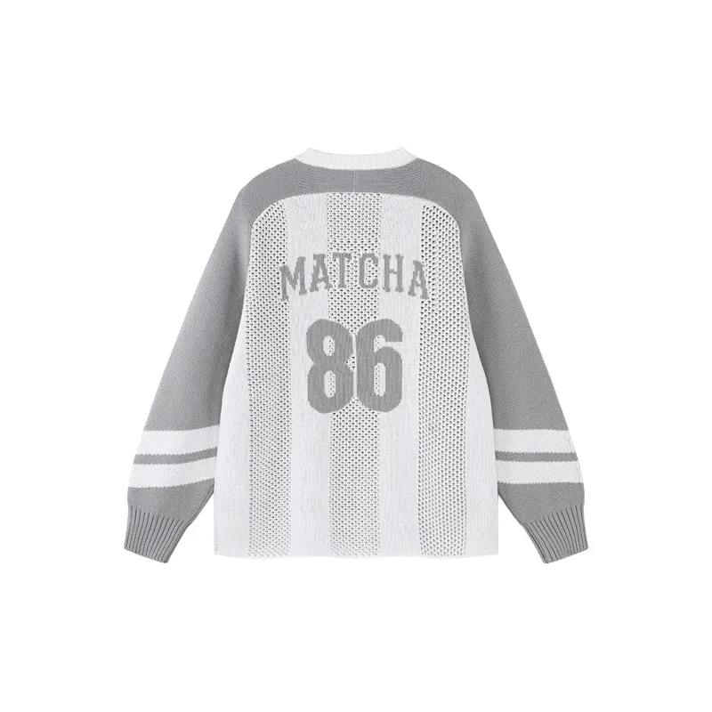 MATCHA STORY College Series Sweater Unisex Light Gray-1
