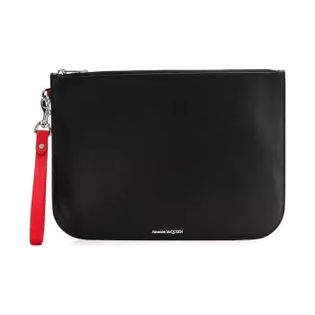 Alexander McQueen Cow Leather Clutch Unisex Black