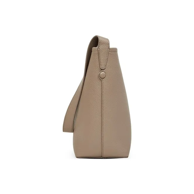 Teenmix Cow Leather Bucket Bag, Shoulder Bag Regular Women's Black/Elephant Gray/Angora Red-12