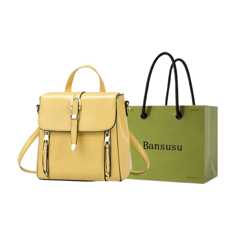Bansusu Comfortable Fabric Backpack Regular Women's Yellow/Green/Black/Caramel/Apricot/Pink-5