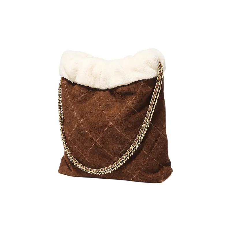 Marino Orlandi Cow Leather Shoulder Bag Regular Women's Coffee/Brown & Ecru-3