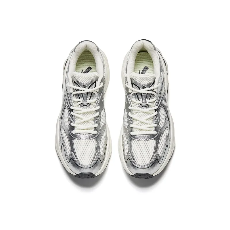 Anta AT802 Low Top Casual Shoes Women's Silver White-2