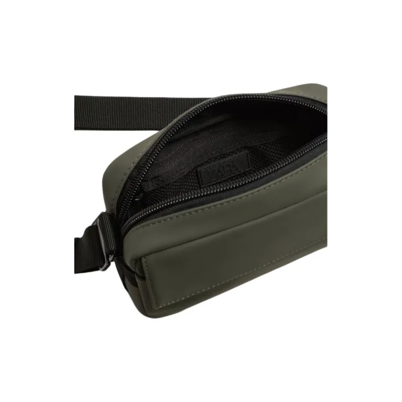 ZARA Polyurethane Crossbody Bag Trumpets Men's Khaki Green-2