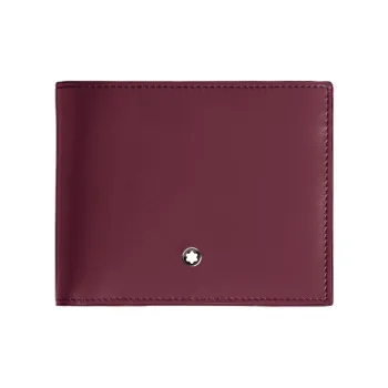 MONTBLANC Meisterstuck Full Grain Cow Leather Wallet Unisex Bordeaux Red