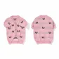 Bowknot Jacquard Cardigan-Pink S