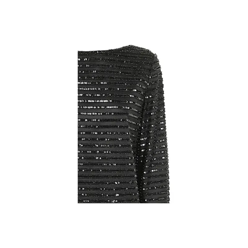 EMPORIO ARMANI Moon Capsule Collection Tulle Tunic Dress With Striped Sequinned Motif-6