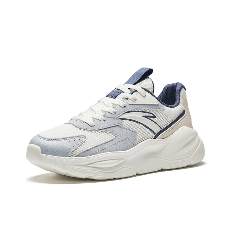 Anta Unruly Series Slip-Resistant Breathable Lightweight Low-Top Casual Shoes Men's White Blue-1
