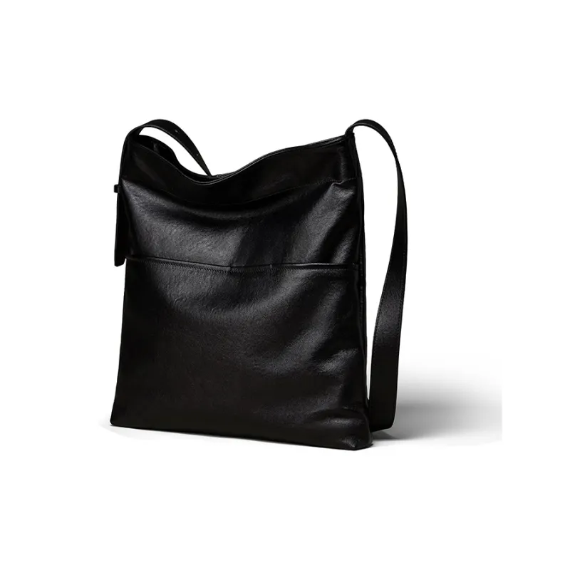 KAISER Top Grain Vegetable Tanned Cow Leather Bucket Bag Shoulder Bag Women's Sunset Orange/Coffee/Black-9