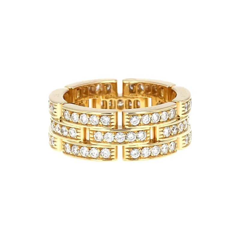 Cartier 2005 Pre owned 18kt Yellow Gold Maillon Panthère Medium Diamond Ring-0