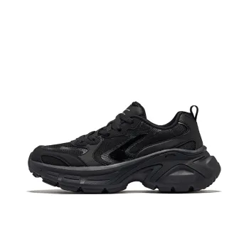 Erke Millennium Wear Resistant Lightweight Height Increasing Low Top Casual Shoes Women's Jet Black