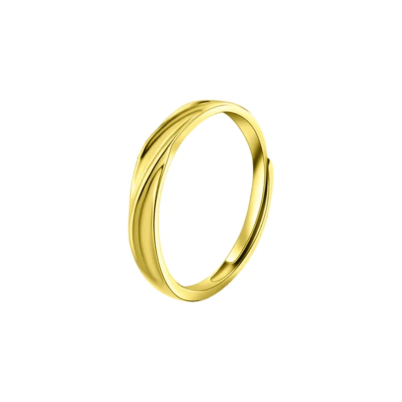 MAGICPOLE 925 Sterling Silver With Zircon Rings Unisex Gold-0
