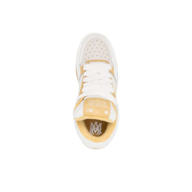 AMIRI MA 1 Low Top Skateboard Shoes Men's White Yellow-3