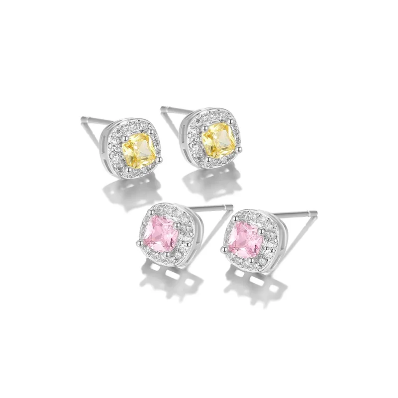 Clect Synthetic Cubic Zirconia Stud Earrings Women's-1