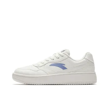 Anta Anti-Slip And Wear-Resistant Lightweight Height Increasing Low-Top Skateboard Shoes Women's White Blue