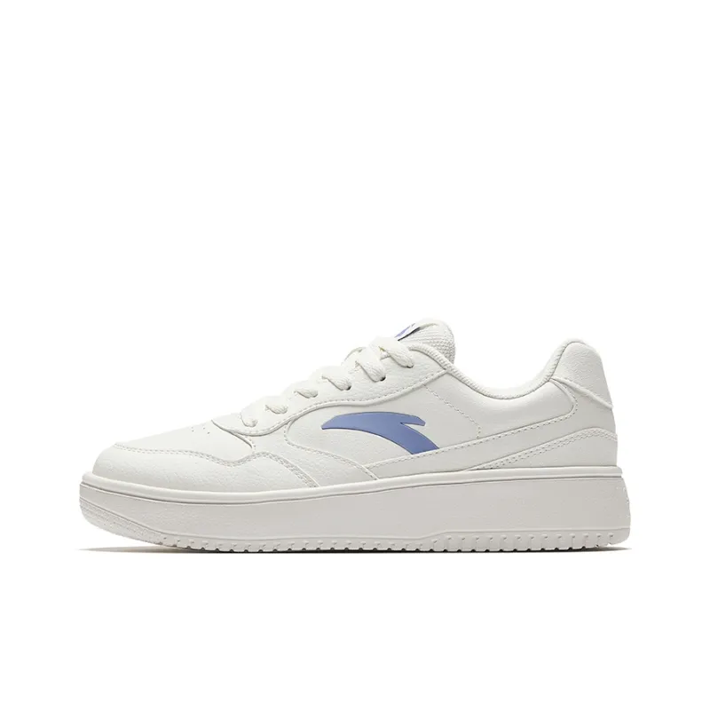 Anta Anti-Slip And Wear-Resistant Lightweight Height Increasing Low-Top Skateboard Shoes Women's White Blue-0