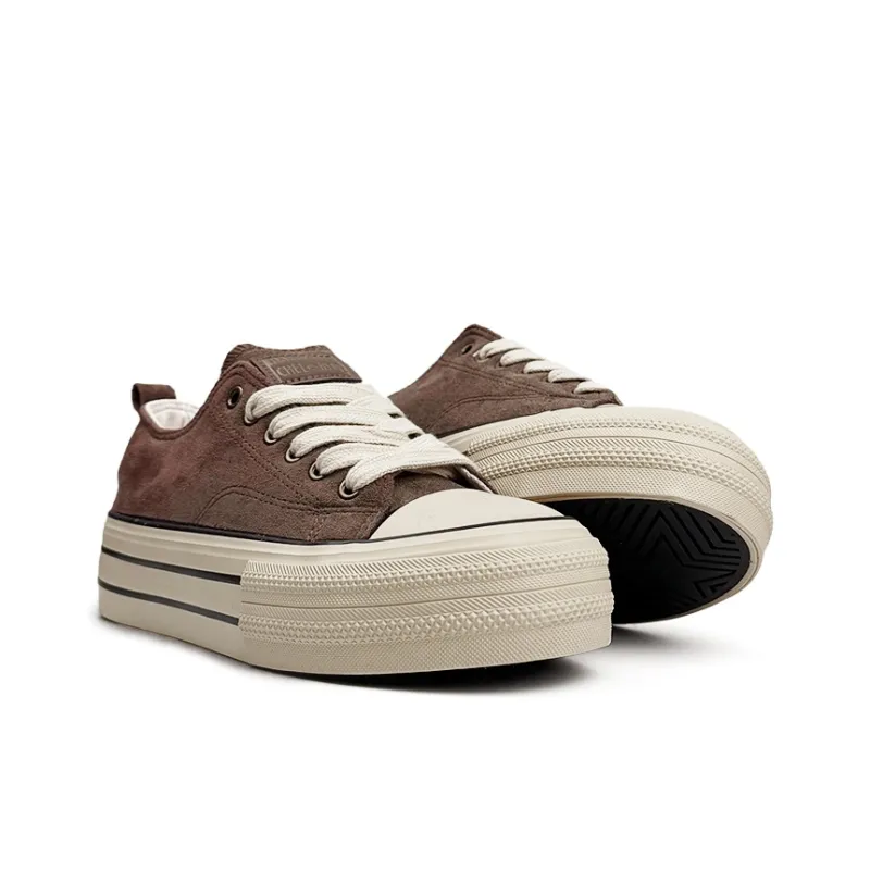 Mengsai Abrasion Resistant Slip Resistant Low Top Canvas Shoes Unisex Dark Brown-2