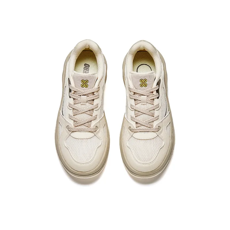 Anta Anti-Slip And Wear-Resistant Breathable Low-Top Skateboard Shoes Women's Beige Umber-2