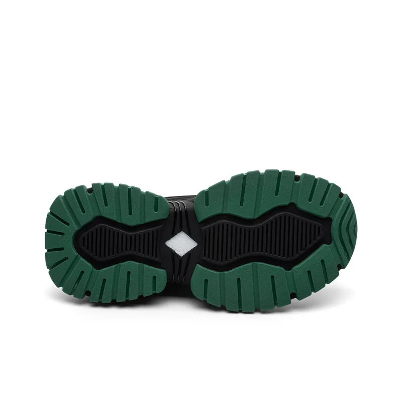 JEEP SPIRIT Anti Slip Wear Resistant Breathable Height Increasing Low Top Chunky Sneakers Men's Bamboo Leaf Green-4