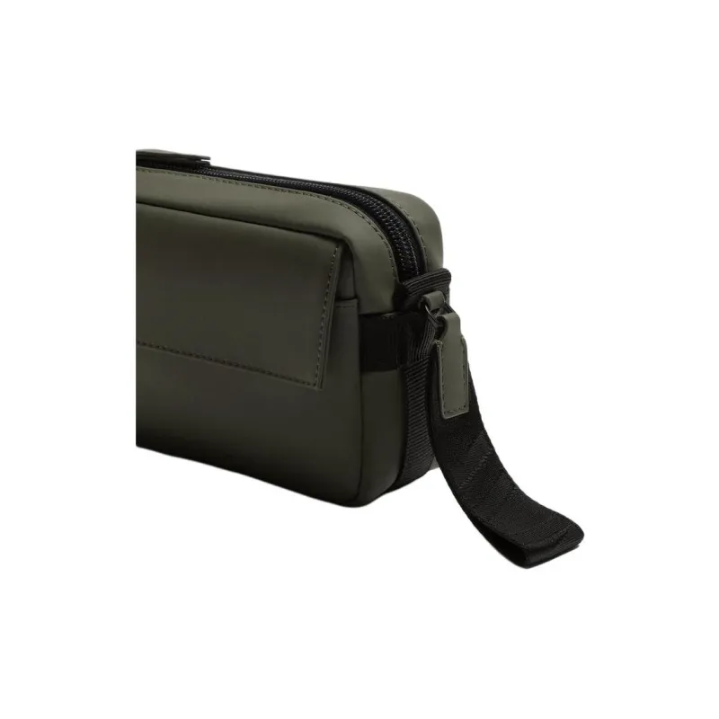 ZARA Polyurethane Crossbody Bag Trumpets Men's Khaki Green-4