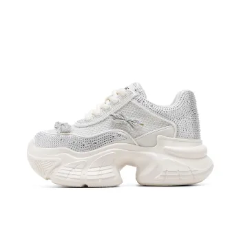 ST&SAT Cushioning, Slip Resistant, Lightweight, Height Enhancing Low Top Chunky Sneakers Women's